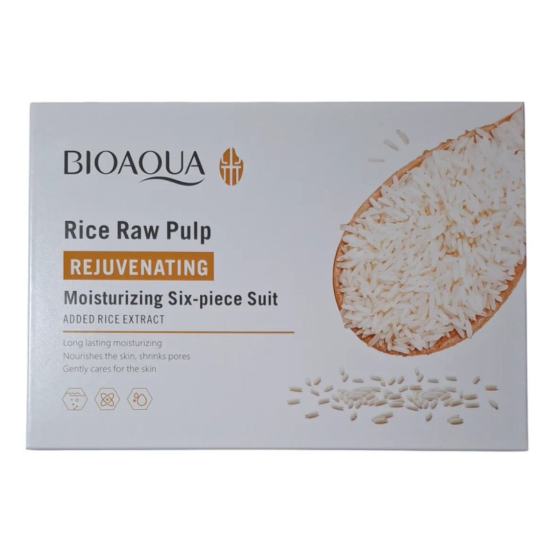 Set De 6 Pzs Rejuvenecedor Bioaqua Extracto De Arroz
