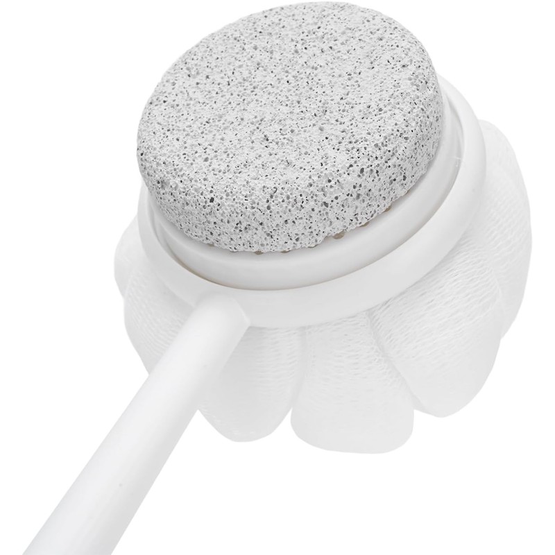 Back Scrubber with Long Handle, Pumice Stone and Loofah Combination