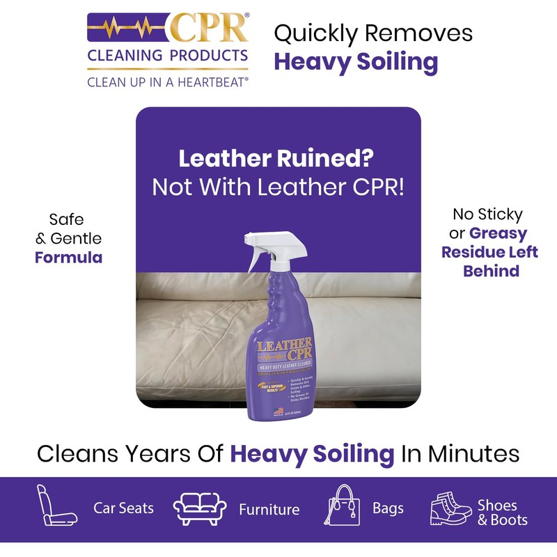 Leather CPR | Heavy Duty Leather Cleaner (22oz) | Quickly