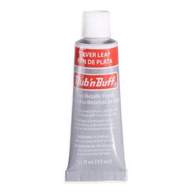AMACO Rub n Buff Wax Metallic Finish - Rub n Buff Silver Leaf 15ml Tube - Versatile Gilding Wax for Finishing Furniture Antiquing and Restoration - Rub and Buff Colors Single Tube