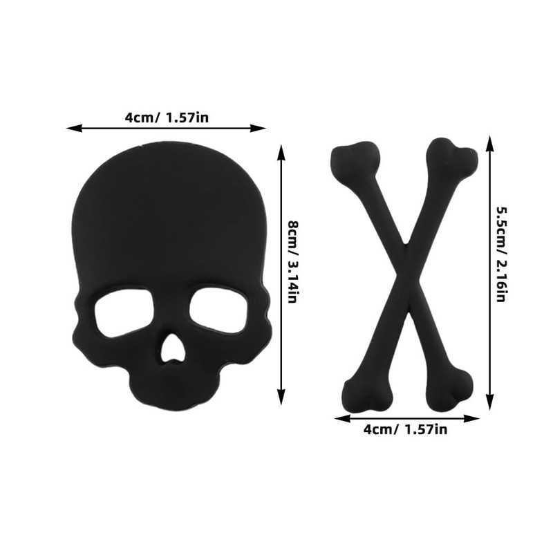 PRETYZOOM 4 Pieces Skull Emblem Stickers Skull Stickers Skull Stickers