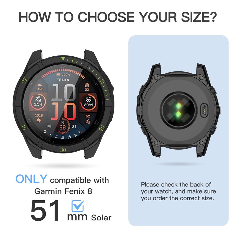 OVERSTEP Case Cover for Garmin Fenix 8 51mm Solar –