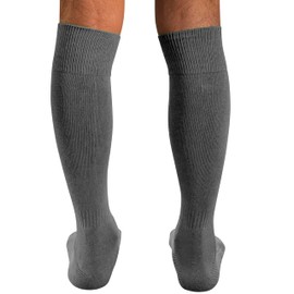 COUVER Adult Unisex Knee High Sports Athletic Baseball Softball Socks, Charcoal Dark Gray, Large
