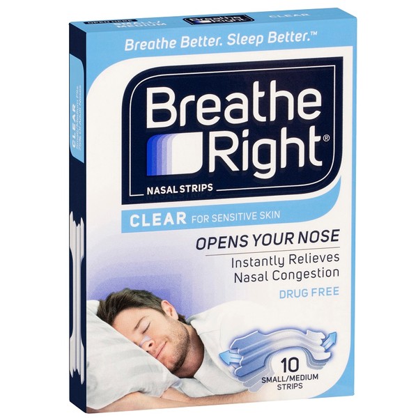 Breathe Right Nasal Strips 10 - Clear Small/Medium