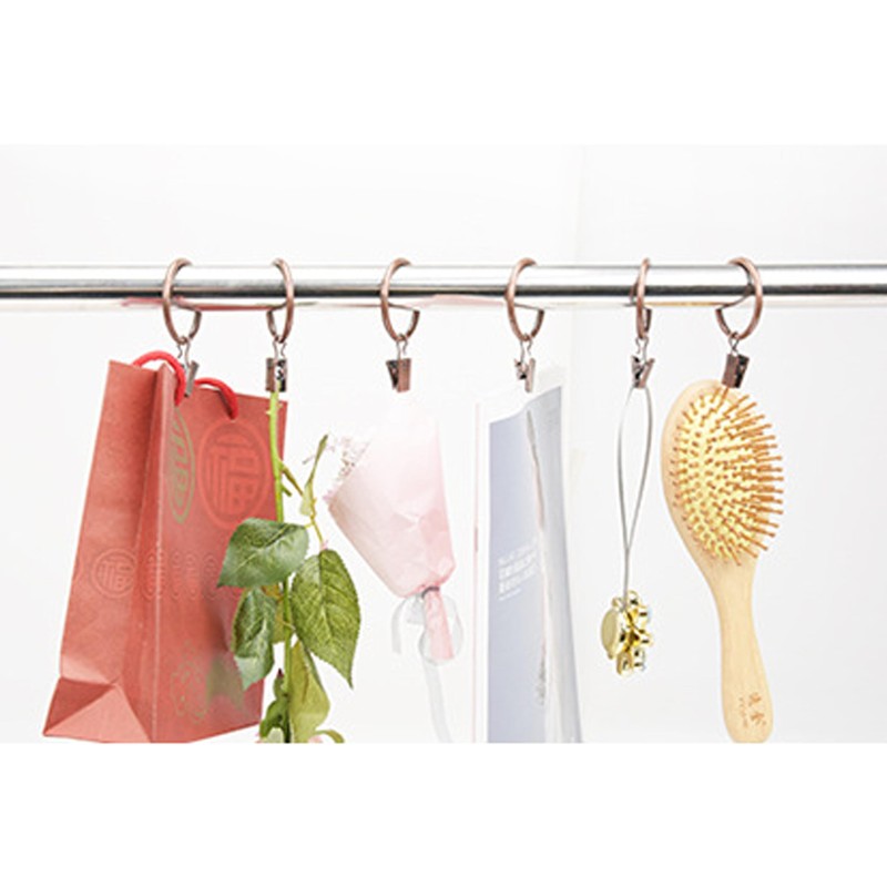 LBY 30 Pack Curtain Rings with Clips, 39mm(1.54'') Interior Diameter