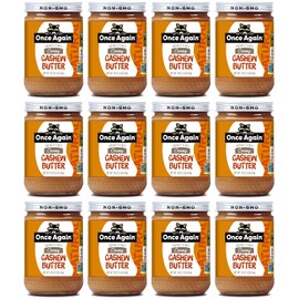 Once Again Natural, Creamy Cashew Butter - Unsweetened - 16 oz Jar - Case of 12