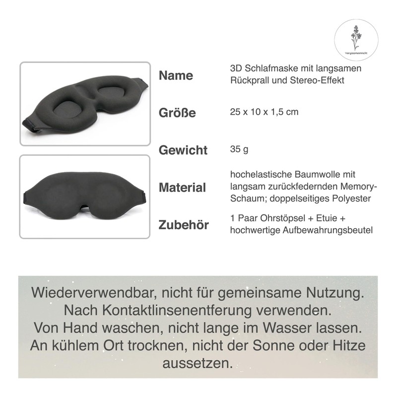 VMN Premium 3D Sleep Mask for Side Sleepers - Perfected