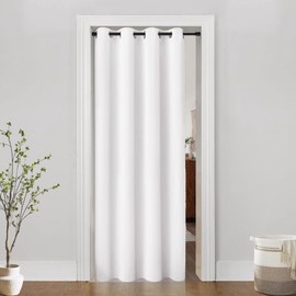 PANELSBURG Fake Folding Accordion Door,48x80 Sliding Closet Curtains 80 Inch Length by 48 in Wide,White