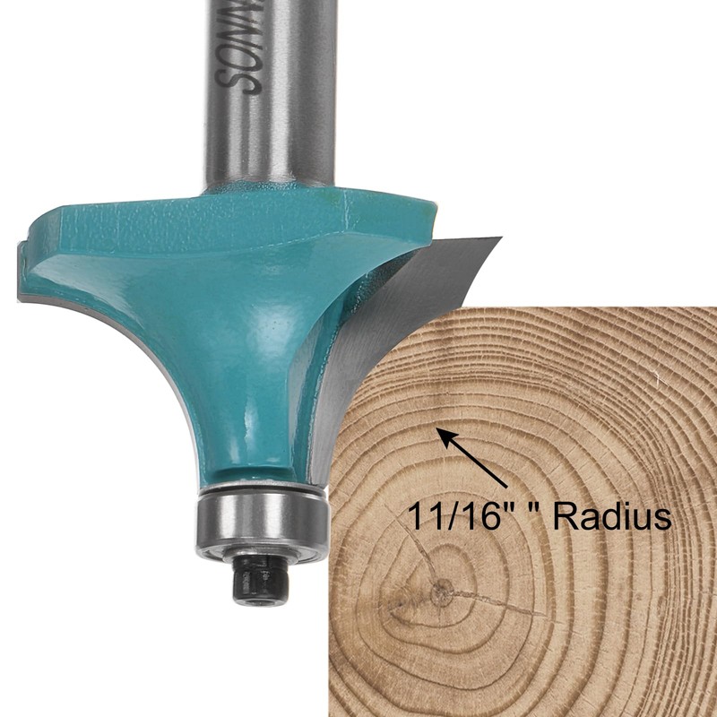 QUARKZMAN Pack of 2 Rounding Cutter 1/2 Shank 11/16 Inch