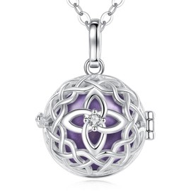 EUDORA Harmony Ball Harmony Ball Chain Pregnancy Guardian Angel Tree of Life Pendant for Women, Mexico Bola Music Necklace, Angel Caller Chain with Pendant, Jewellery Gifts for Women, 114 cm + 76 cm