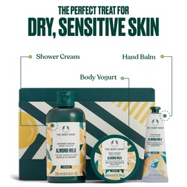 The Body Shop Almond Milk Gift Set - 3 Piece Set, Includes Shower Cream, Body Yogurt, Hand Balm, Vegan