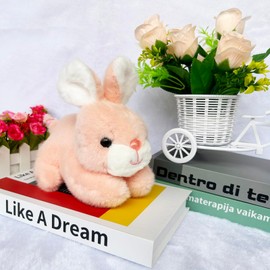 Happwow Bunny Plush Toy,Rabbit Stuffed Animal Cute Pink Plush Doll Soft Down Plush Gift for Kids Christmas Birthday