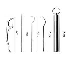 LZZEM 4Pcs Stainless Steel Toothpick Set Metal Toothpick with Toothpick Holder Reusable Dental Picks Travel Toothpick in Case Portable Toothpicks Holder for Outdoor Picnic Camping and Travel
