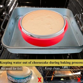 GBYAN Springform Pan Protector for 9 inch and 9.5 inch Springform Pan Round Cheesecake Water bath Pan Silicone Baking Pan Accessories Preventing Water from Entering the Springform Pan