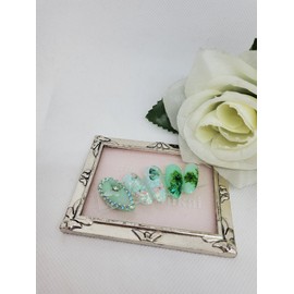 Forest Butterfly Handmade Nail Tips - Short Almond / 숲속나비 수제네일팁 - 숏아몬드