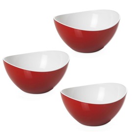OMADA Design Set of 3 Bowls for the Kitchen, 1.5 Litre, Salad Bowl, Coloured Plastic, Shatterproof Container, Trendy Line