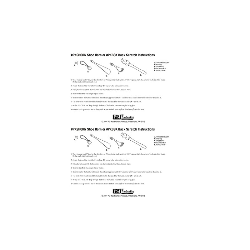 Penn State Industries PKSHORN Shoe Horn Kit Woodturning Project