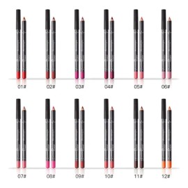 Juego De Delineador De Labios Impermeable Mate Sexy De 12pcs                                                                                          