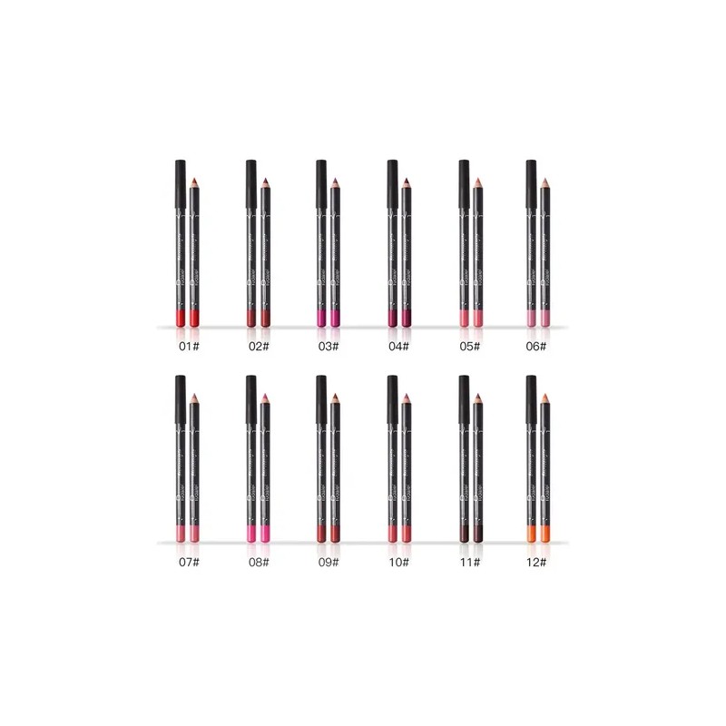 Juego De Delineador De Labios Impermeable Mate Sexy De 12pcs