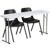Flash Furniture Kathryn 5-Foot Plastic Folding Training Table Set with