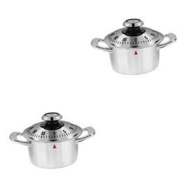 Alipis 2pcs Cooking Timer Pot Shape Mechanical Timer Kitchen Alarm Present for Family