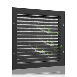 Elecoman 12" X 12" Aluminum Gable Vent,Metal Attic Vents with Screen,Stylish Design Return Air Grill,Enhance Air Circulation,Perfect for Storage Shed/Home Attic/Garage/Sidewall/Ceiling(Black)