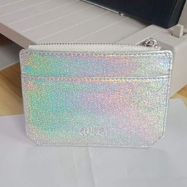Embroidery Embrolyiss Bright Purse for Ladies Lady Purse Slots Zip Wallet Womans Wallet Money Clip Wallet Womens Purses Coin Purse Holographic Purse Love Card Holder Women's Purple