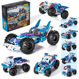 Glikid Technic 9 in 1 Pull-Back Car Building Set - Off-Road Race Vehicle Models for Boys and Girls, STEM Engineering Toy for Kids Ages 8 and Up | Ideal Gift for Birthdays