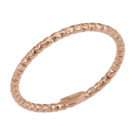 KoolJewelry 14k Rose Gold Minimalist Diamond-cut Band Knuckle Stacking Midi Ring (size 9)