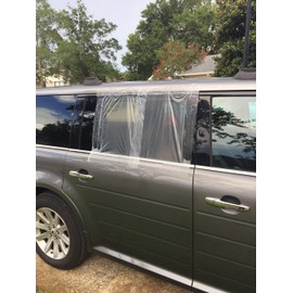 Big Tape Window Plastic Film (FBA) – 12 Feet XL Roll of Plastic for Windows – 17.5 Inch Wide Car Tape for Broken Windows – Waterproof, No Sticky Residue – Easy DIY Installation