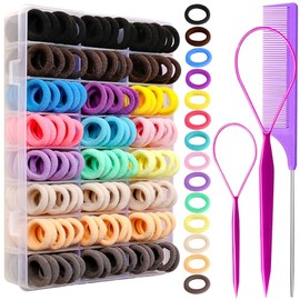 YGDZ Baby Hair Ties, 280 PCS Cotton Toddler Hair Ties, Seamless Soft Small Elastics Hair Bands with Organizer Box, Hair Accessories for Girls, Toddler
