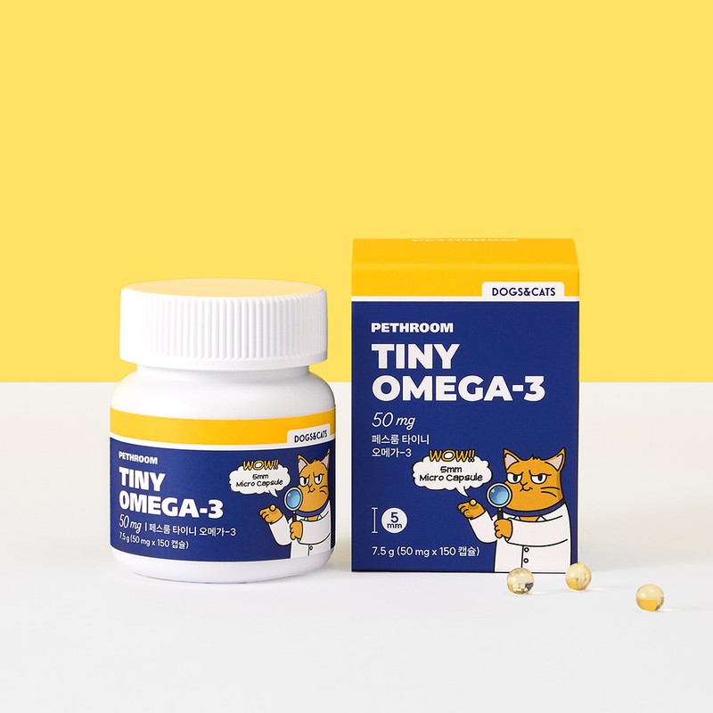 PETHROOM [Pessroom] Tiny Omega-3 50mg Premium Ultra-Small Supplement for Dogs