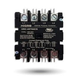 Migro 4 Pole 40 AMP 110/120 VAC Coil Heavy Duty AC Contactor Replaces Virtually All Residential 4 Pole Models