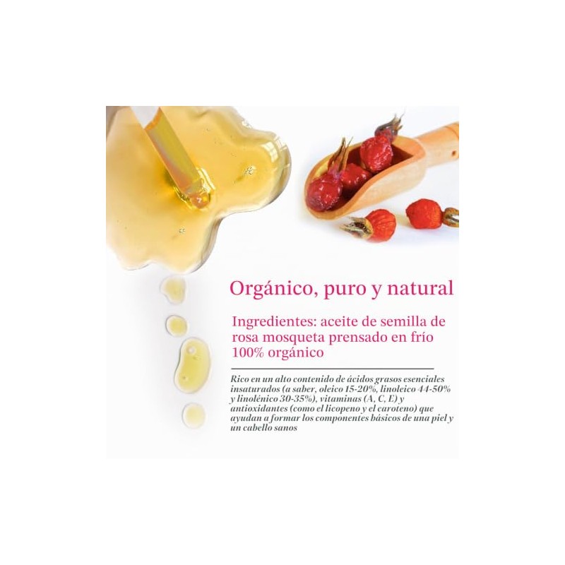 Aceite de semilla de rosa mosqueta 100% puro y natural