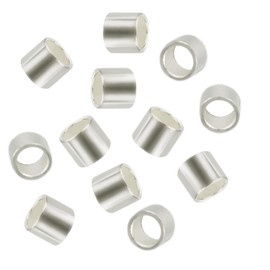 30 Pcs Crimp Beads for Jewelry Making - S925 Sterling Silver Crimping Beads, 2 mm Crimp Tube Beads for DIY Earrings Bracelet Necklace Jewelry Making and Crafting