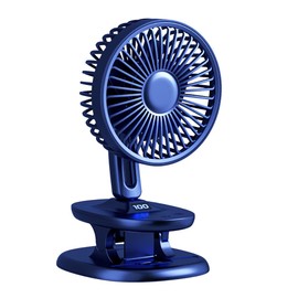 HUAHAT HuaHat 5” Portable Table Fans with Clip 120° Oscillating Head up/down Adjustable LED Indicator Timer Setting Auto-shut down 4000mAh Li-on Battery 5 Speeds (Gem)