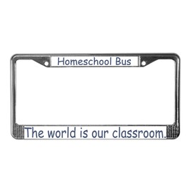 CafePress Homeschool Bus License Plate Frame Chrome License Plate Frame, License Tag Holder
