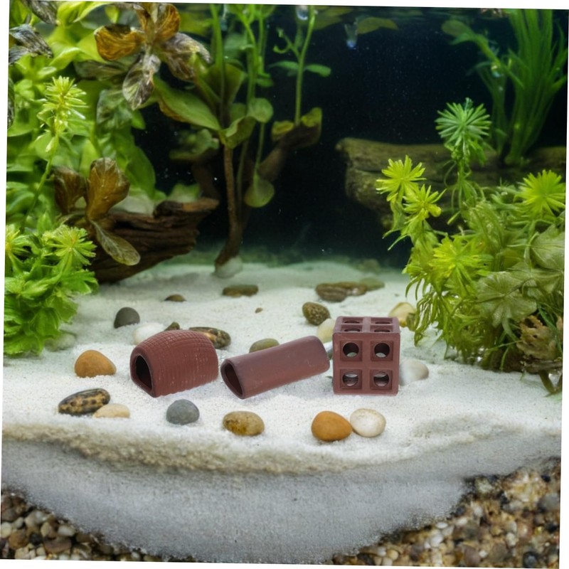 ABOOFAN 3Pcs Ceramic Fish Tank Hideout Unique Breeding Cave for