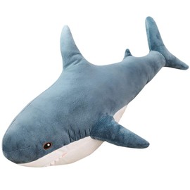 Uestamu Tiburón de Dibujos Animados de 45cm, Juguete de Peluche, Animales Acuáticos del Océano, Muñeco de Tiburón, Juguete de Peluche para Niños, Regalo de Cumpleaños (Cielo Azul)