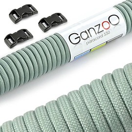 Ganzoo Paracord 550 Rope + 3 x Click Fastener for Bracelet, Lead, Collar, Starter Set