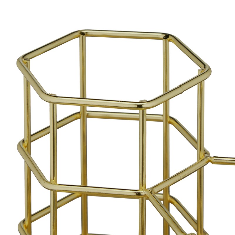 Relaxdays 3 Compartment Hexagonal Brush Holder 12.5 x 12 x