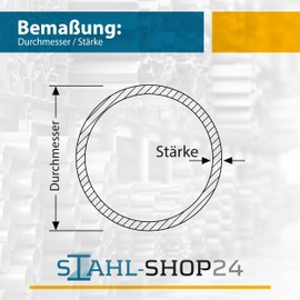 Stahl-Shop24 Stainless Steel Round Tube Diameter 88.9 x 3 mm Length 1000 mm Stainless Steel Tube