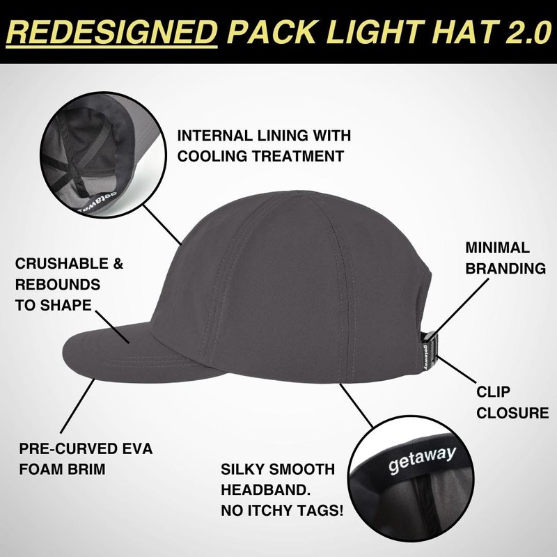 getaway Pack Light Hat 2.0 - Black