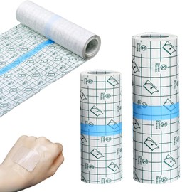 2 Rolls Second Skin Tattoo Aftercare Waterproof Bandage Transparent Stretch Skin Tape, Tattoo Film, Clear Second Skin Protection for Tattoo Aftercare, Recovery Saniderm Tattoo Bandage Sanider (2SIZE)