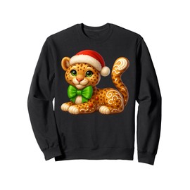 Funny Gingerbread Man Tiger Christmas Tees Womens Mens Gifts Sweatshirt