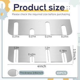 MorningRo 10 Pcs Hardware Door Hinge Shims Stainless Steel Metal Coated Finish Door Hinge Shim for Repair Kit (4 Inch,Silver)
