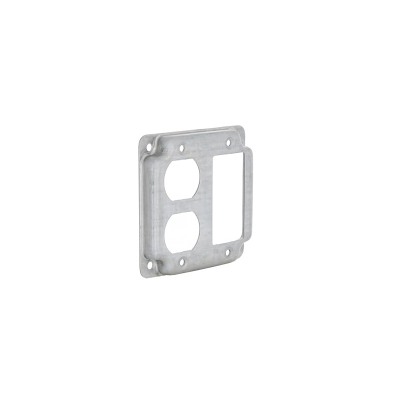 Hubbell-Raco 915C 1 GFCI and 1 Duplex Receptacle 4-Inch Square