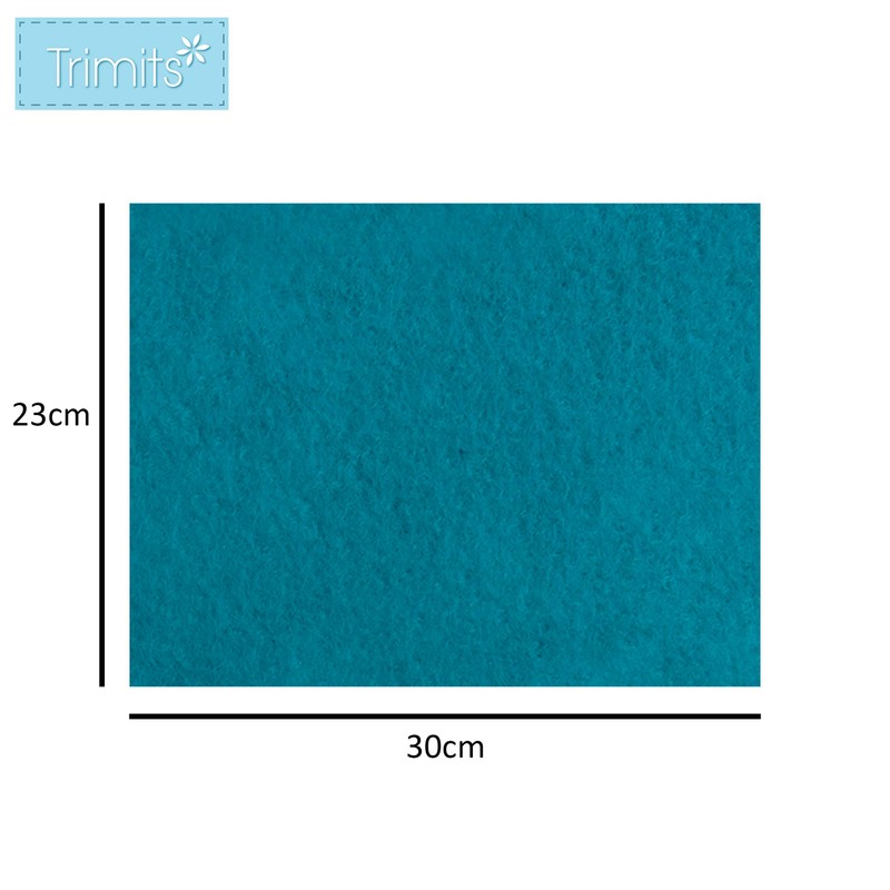 Trimits Craft Felt,Teal,Teal,10 Pack