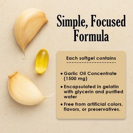 NCB NCB TECHNOLOGY Garlic Oil Softgels 1500mg Equivalent – Supports Heart & Circulatory Health – 300 Softgels – by Nu-Health