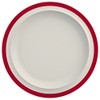 Ornamin plate flat, Ø 22 cm rim red, melamine |